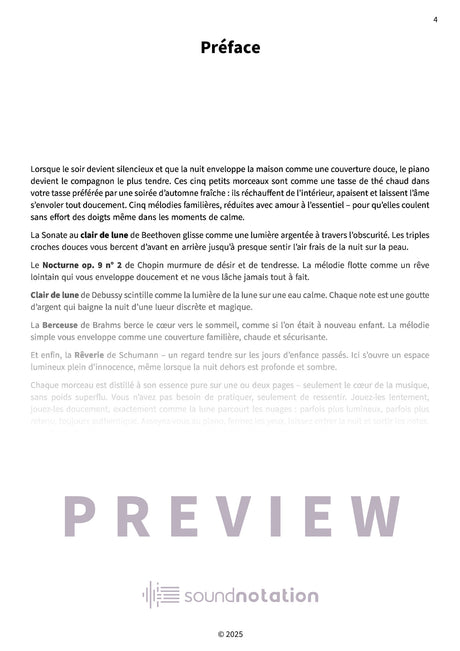 Pièces nocturnes rêveuses - Preview Page 1