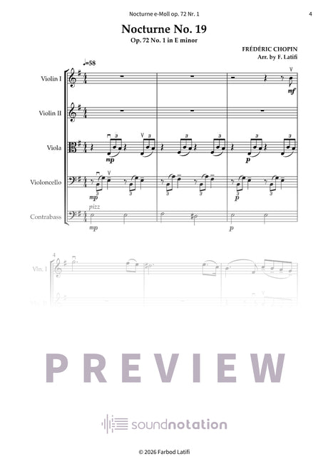 Nocturne e-Moll, op. 72 Nr. 1 - Preview Page 1