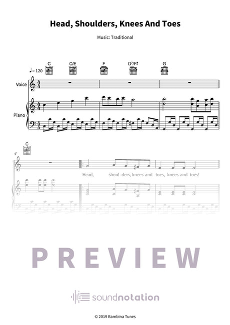 Head, Shoulders, Knees And Toes - Preview Page 1