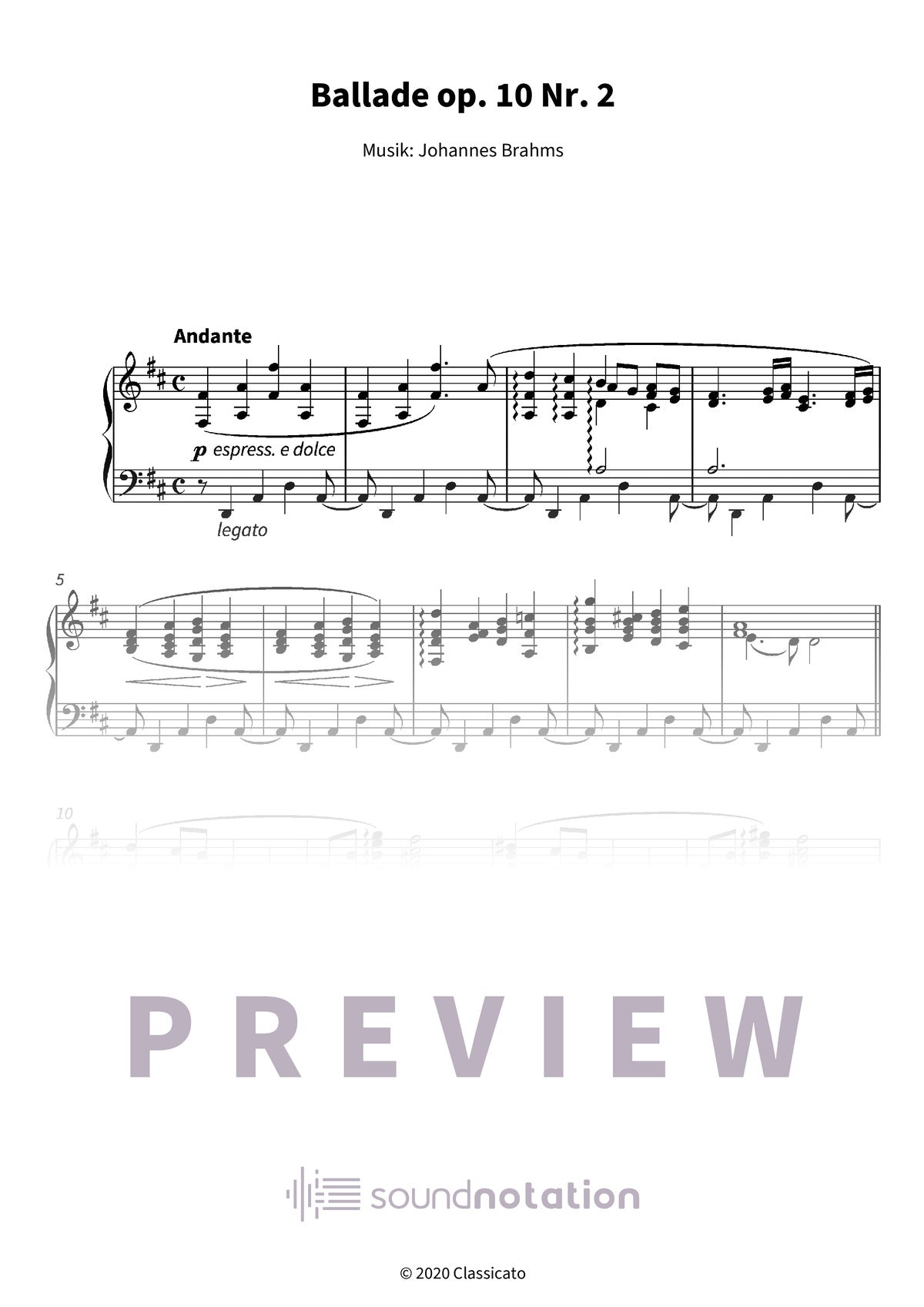 Ballade op. 10 Nr. 2 - Preview Page 1