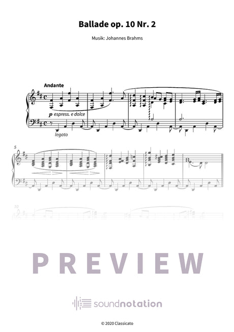 Ballade op. 10 Nr. 2 - Preview Page 1