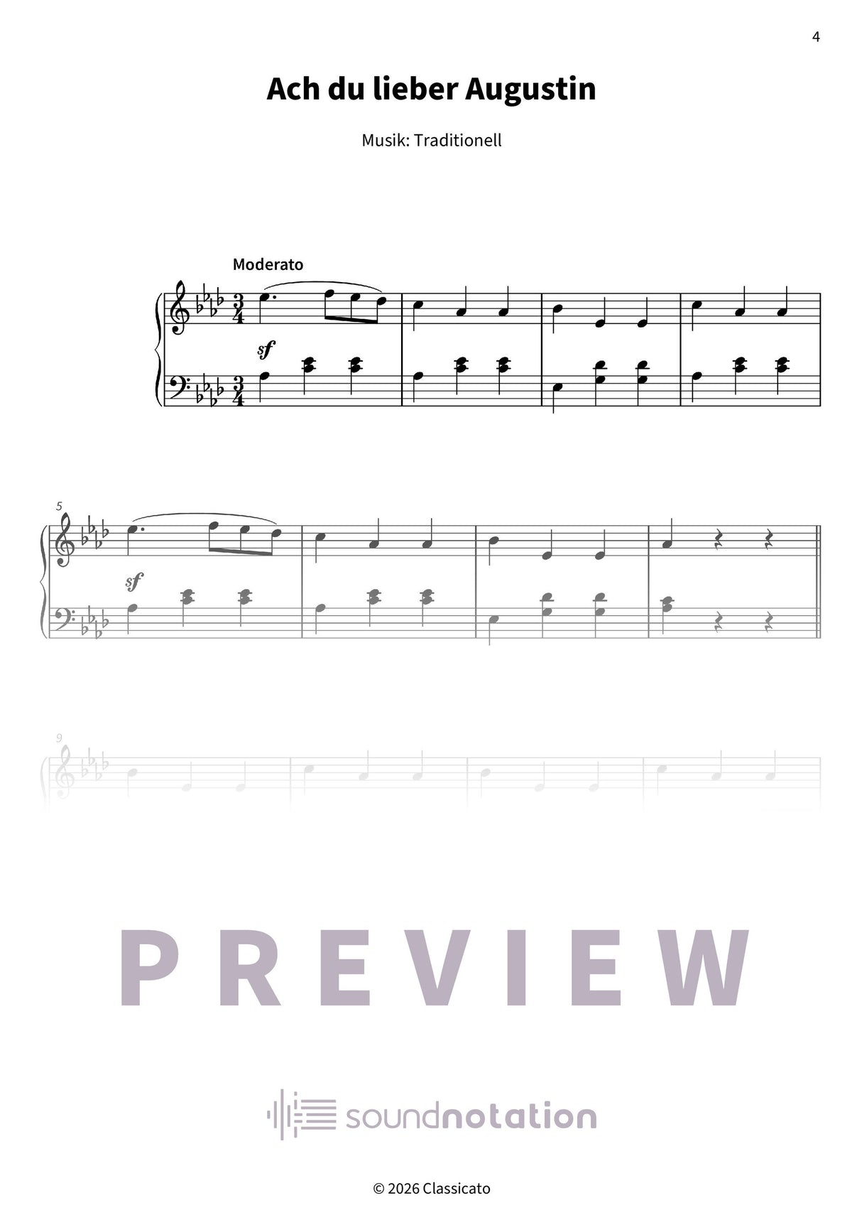 „Ach du lieber Augustin“ op. 115 - Preview Page 1