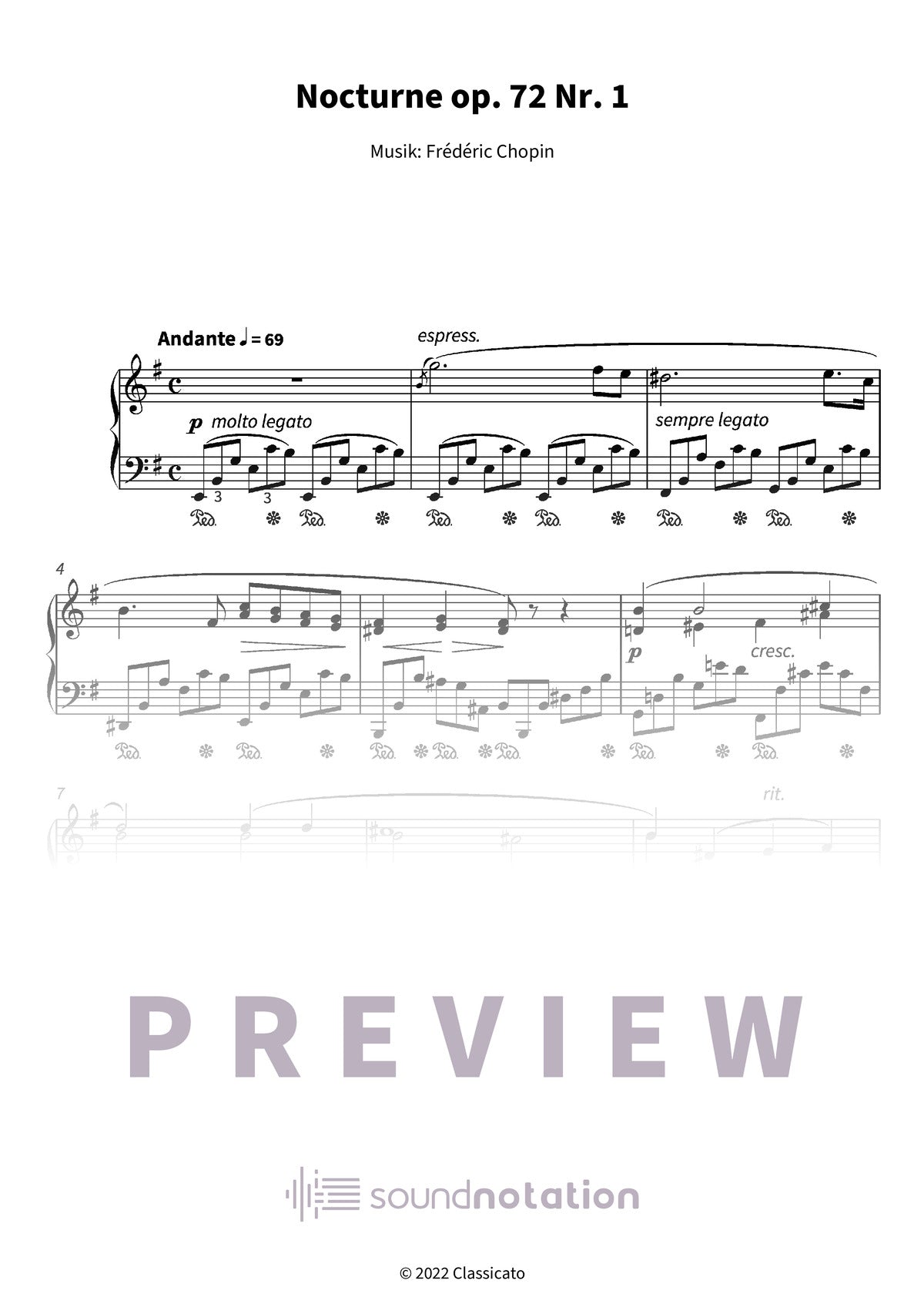 Nocturne op. 72 Nr. 1 - Preview Page 1