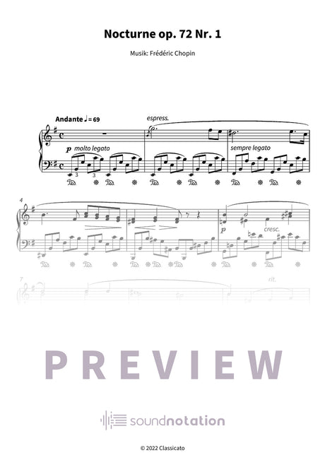 Nocturne op. 72 Nr. 1 - Preview Page 1