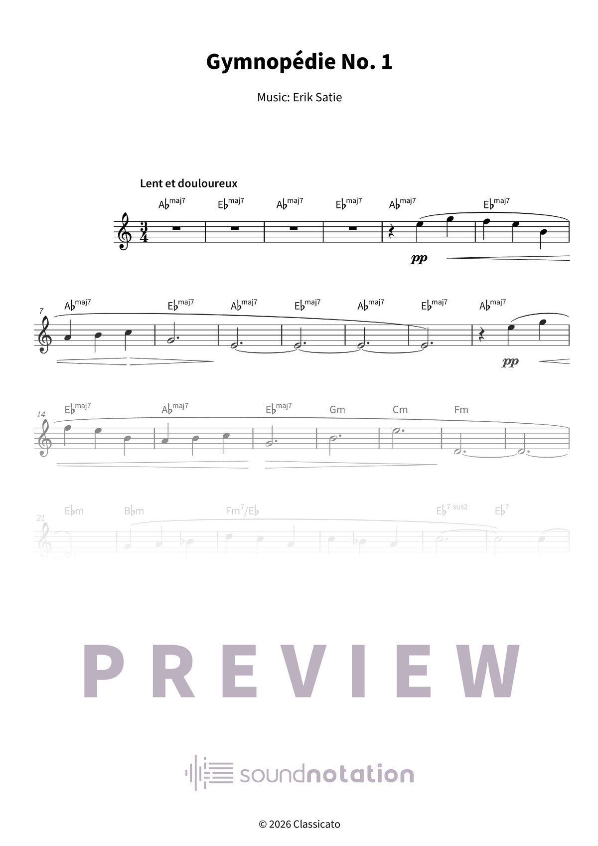 Gymnopédie No. 1 - Preview Page 1