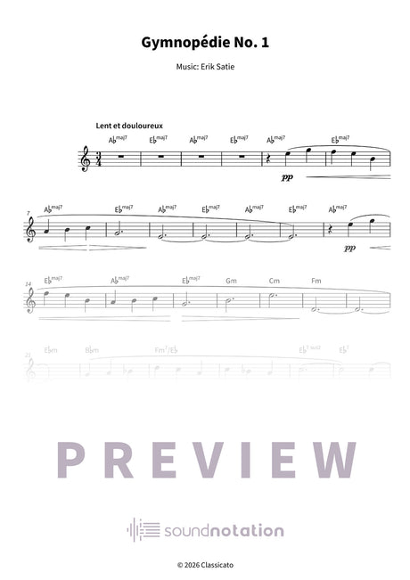 Gymnopédie No. 1 - Preview Page 1