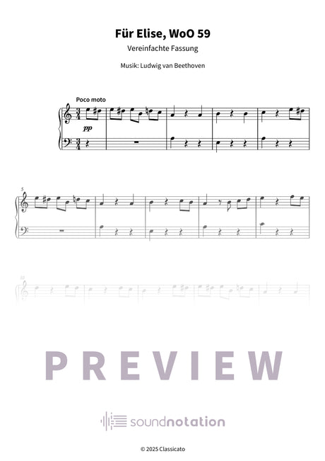 Für Elise, WoO 59 - Preview Page 1