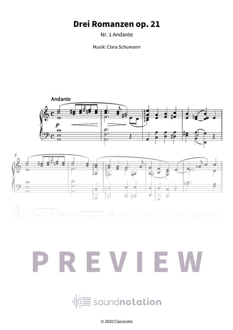 Drei Romanzen op. 21 - Preview Page 1