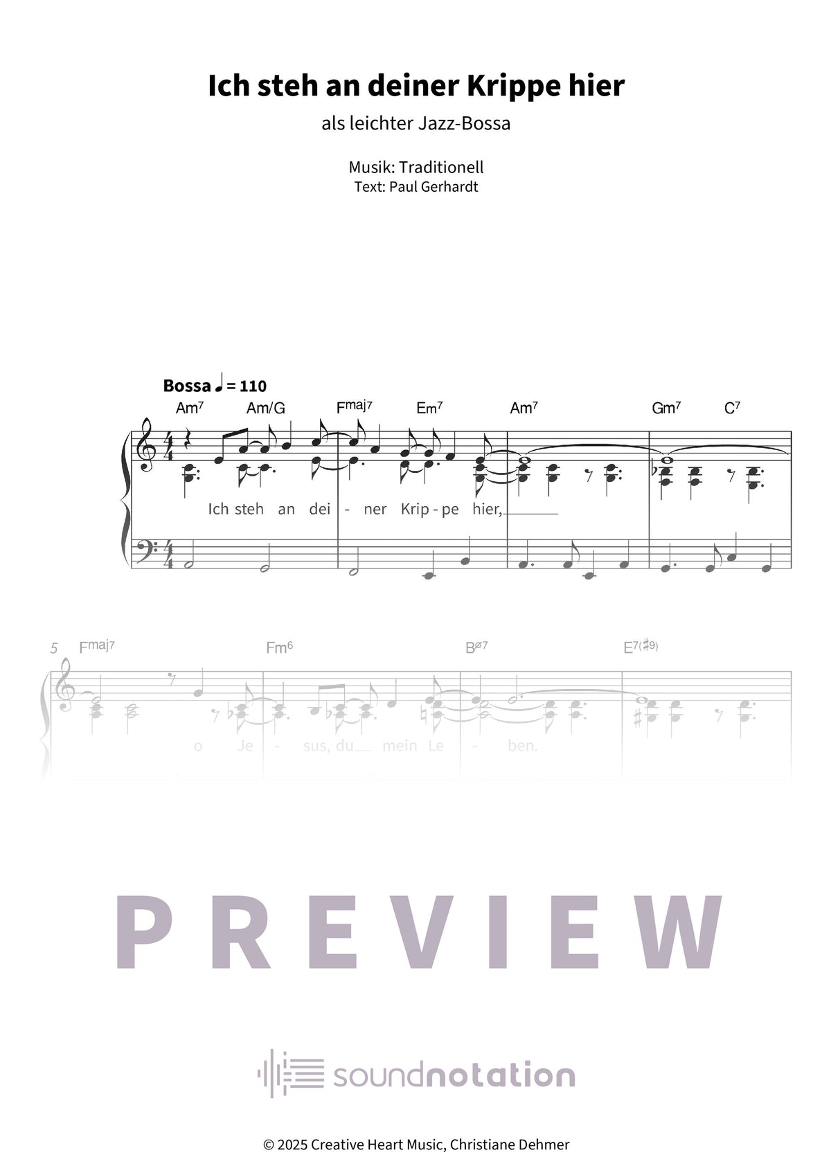 Ich steh an deiner Krippe hier - Preview Page 1