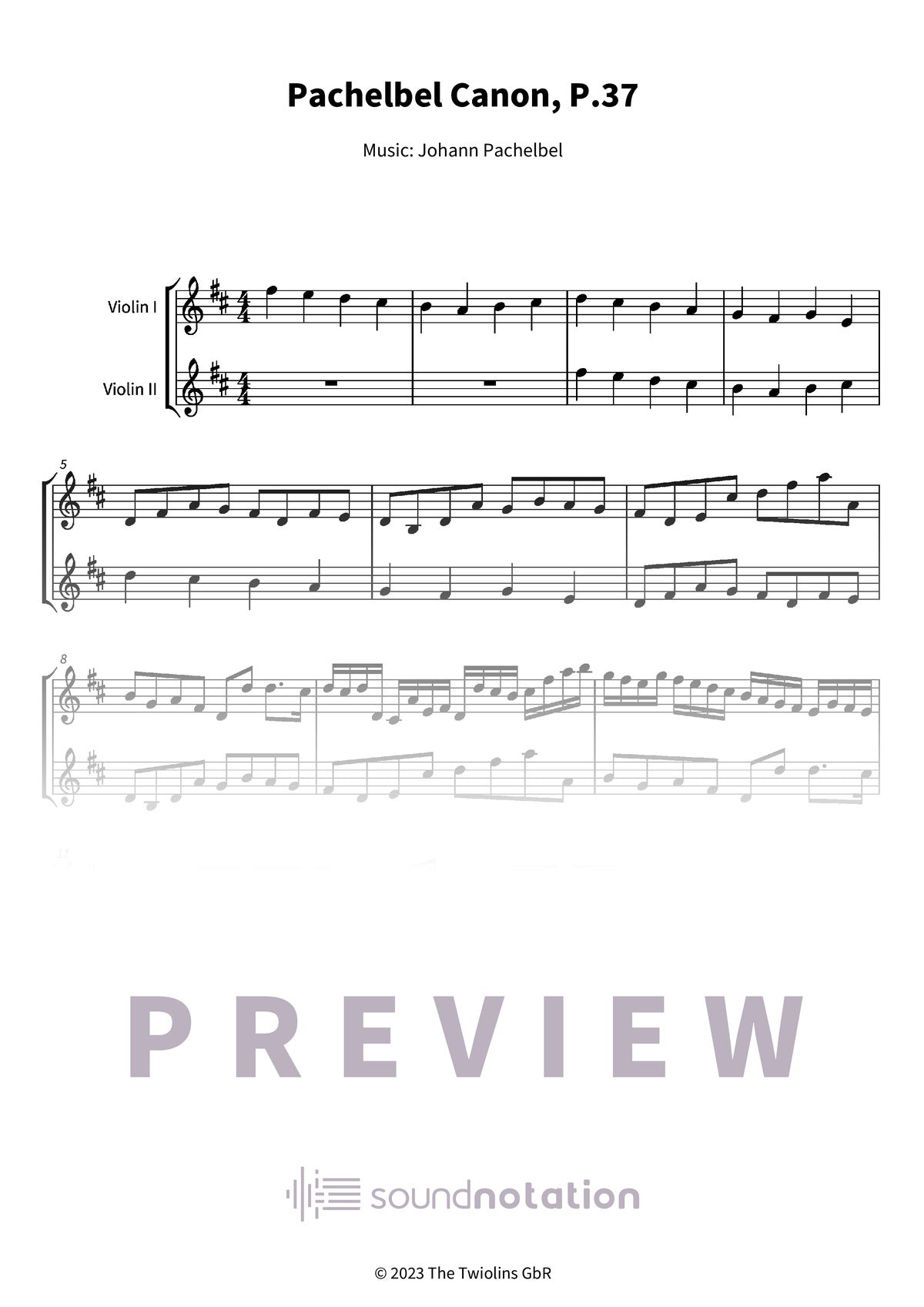 Pachelbel Canon - Preview Page 1