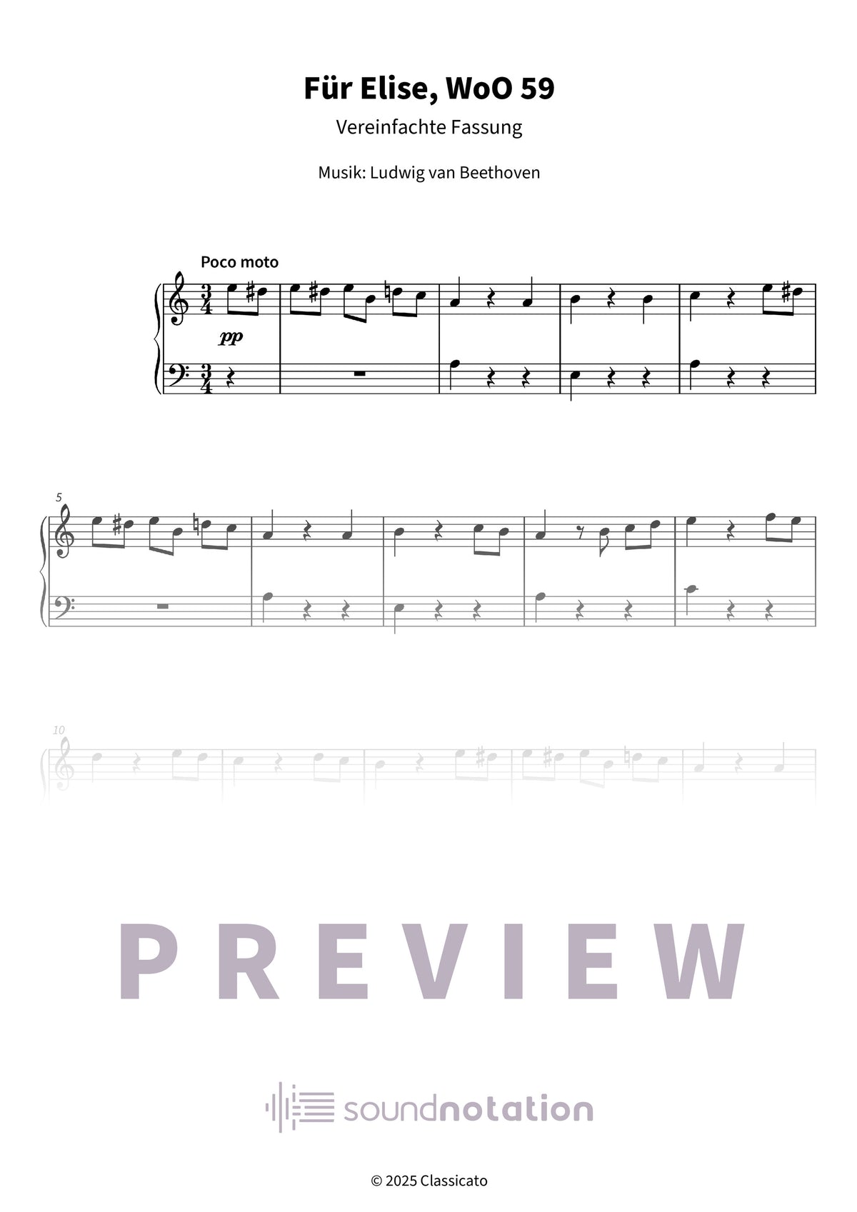 Für Elise, WoO 59 - Preview Page 1