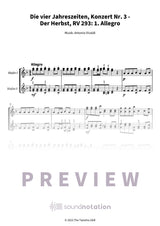 Die vier Jahreszeiten, Konzert Nr. 3 - Der Herbst - Preview Page 1