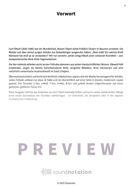 Sechs Préludes - Preview Page 1