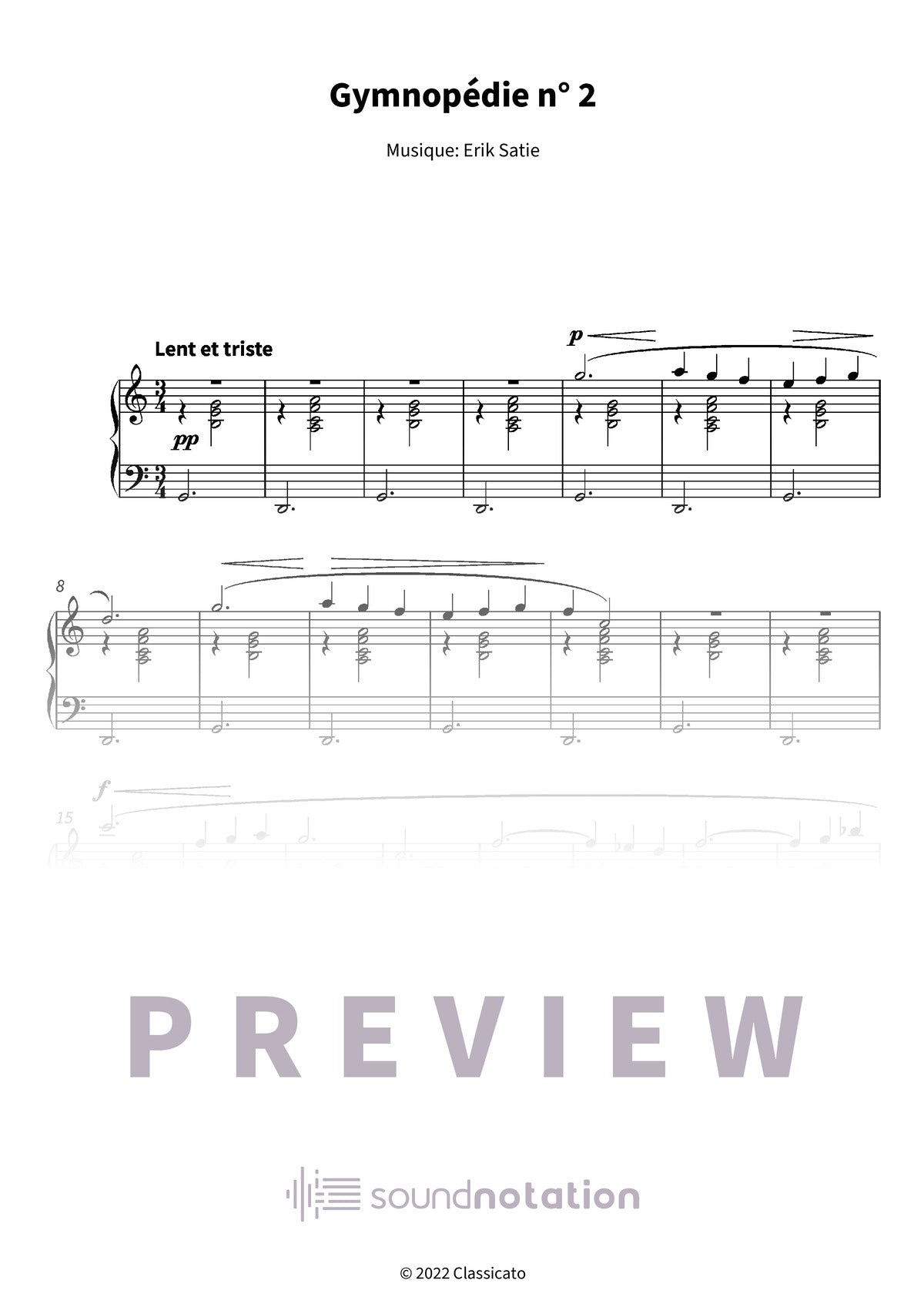 Gymnopédie n° 2 - Preview Page 1