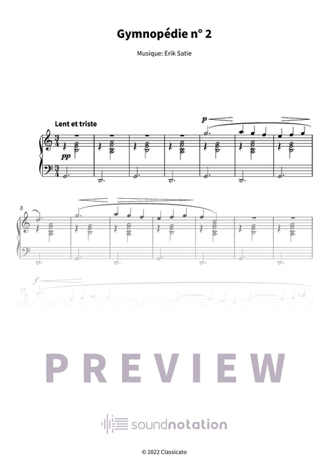 Gymnopédie n° 2 - Preview Page 1
