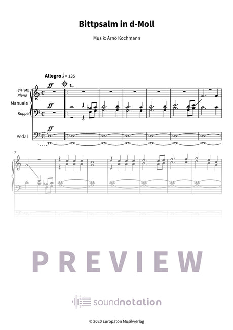 Bittpsalm in d-Moll - Preview Page 1