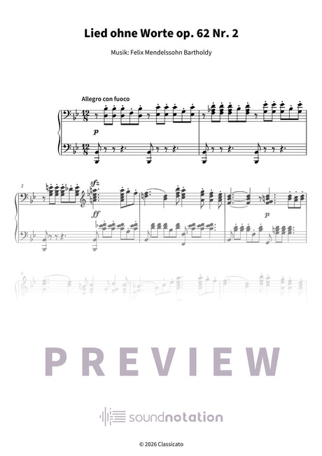 Lied ohne Worte op. 62 Nr. 2 - Preview Page 1