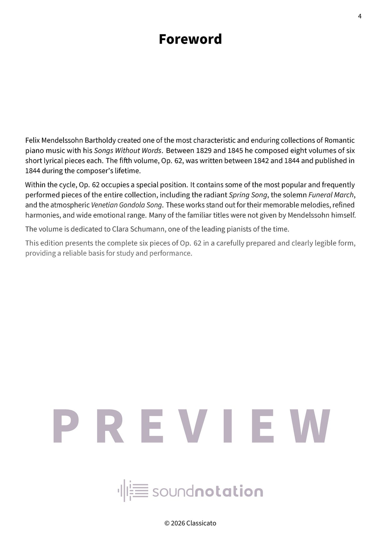 Songs Without Words Op. 62 - Preview Page 1