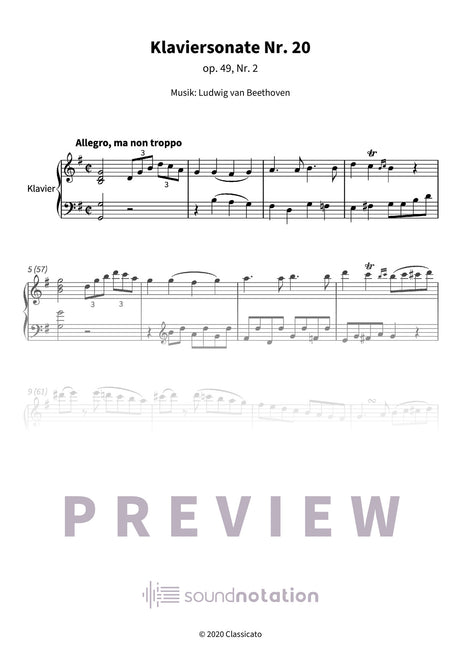 Klaviersonate Nr. 20 - Preview Page 1