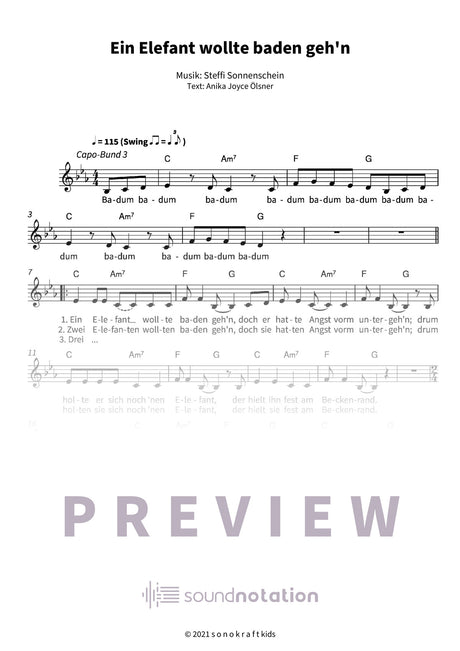Ein Elefant wollte baden geh'n - Preview Page 1