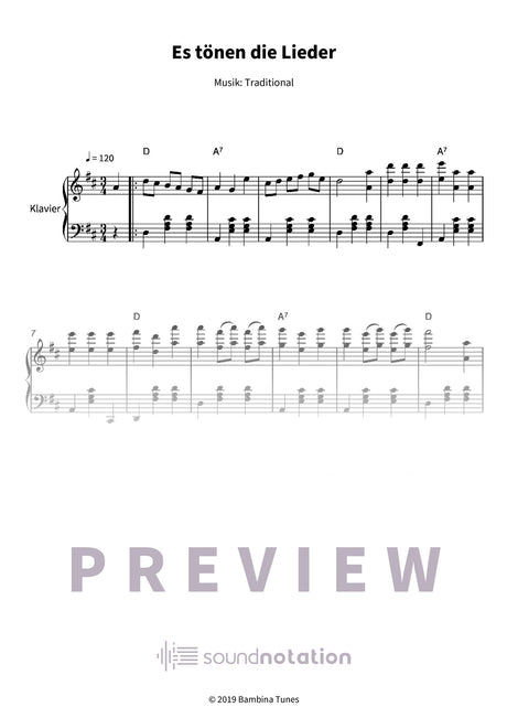 Es tönen die Lieder - Preview Page 1