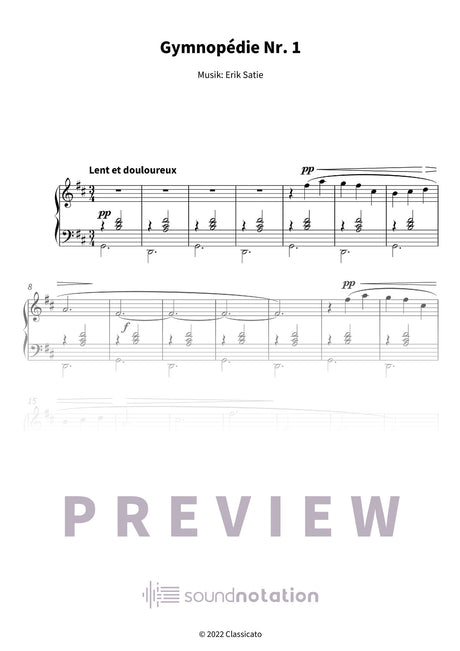 Gymnopédie Nr. 1 - Preview Page 1