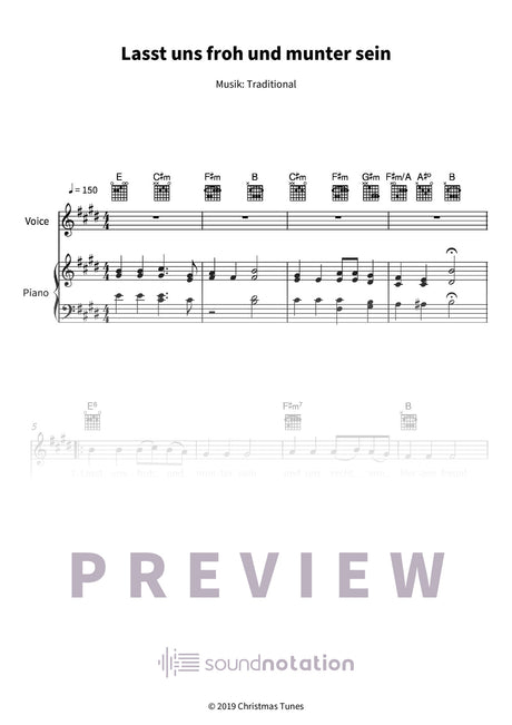 Lasst uns froh und munter sein - Preview Page 1