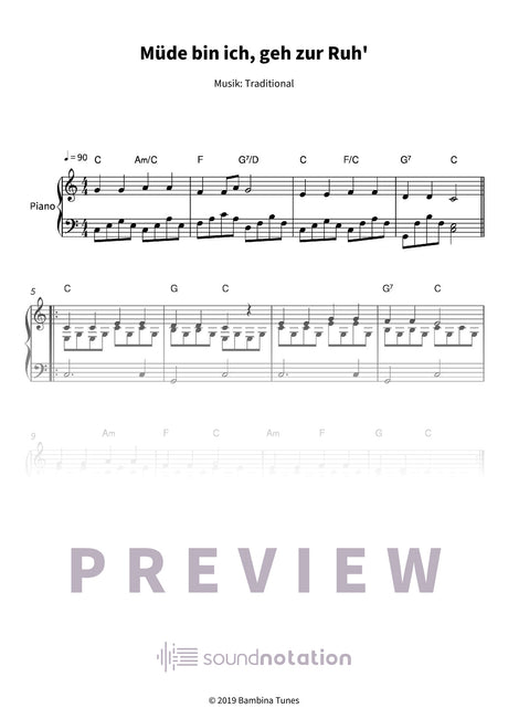 Müde bin ich, geh zur Ruh' - Preview Page 1