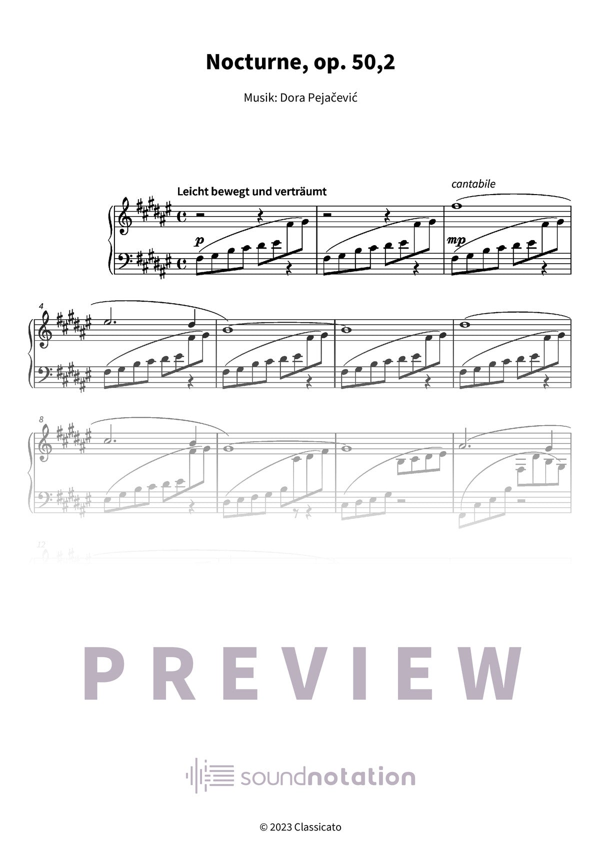 Nocturne op. 50,2 - Preview Page 1