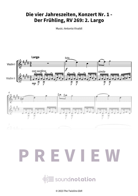 Die vier Jahreszeiten, Konzert Nr. 1 - Der Frühling - Preview Page 1