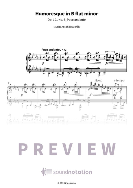 Humoresque in B flat minor - Preview Page 1