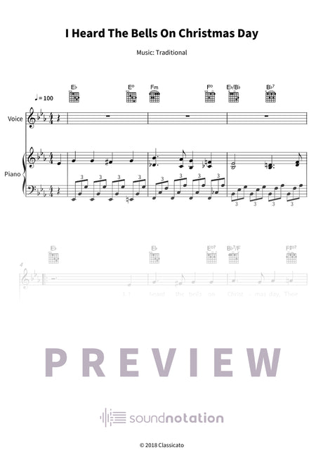 I Heard The Bells On Christmas Day - Preview Page 1