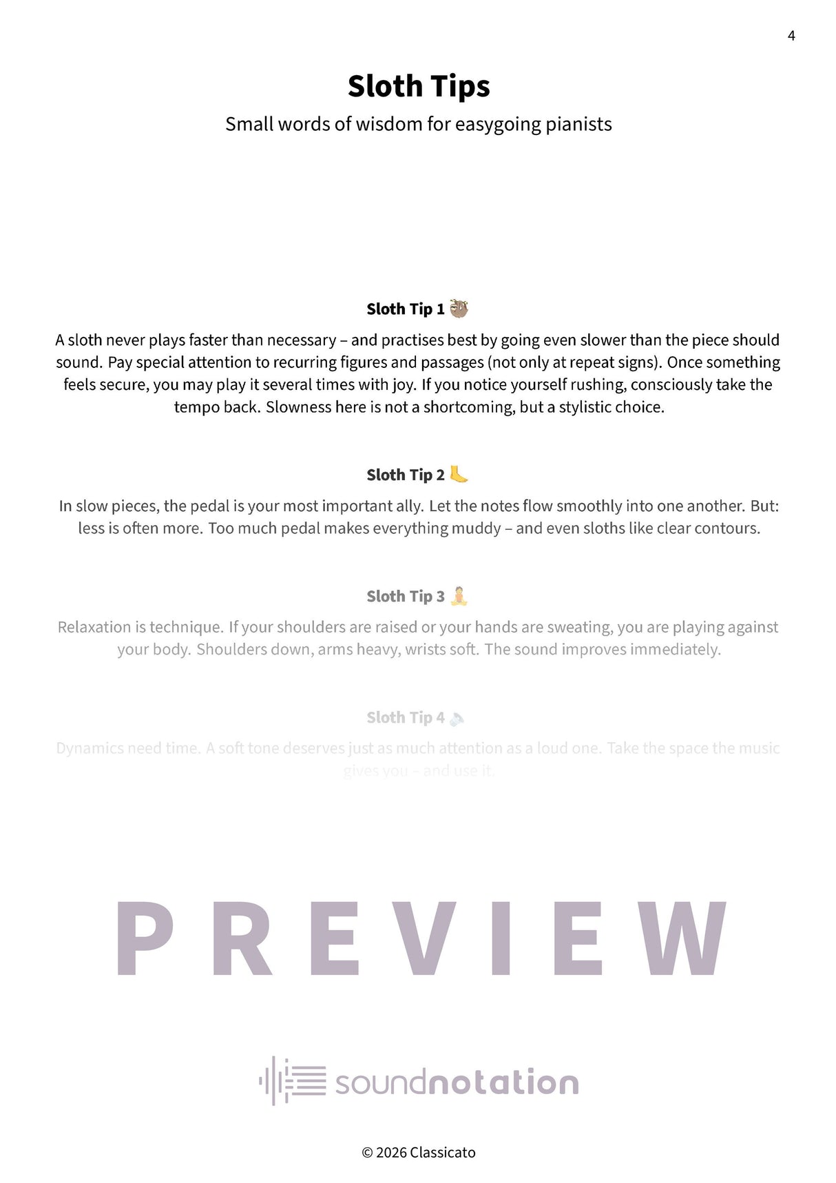 Slow Pieces for Sloth Pianists - Preview Page 1