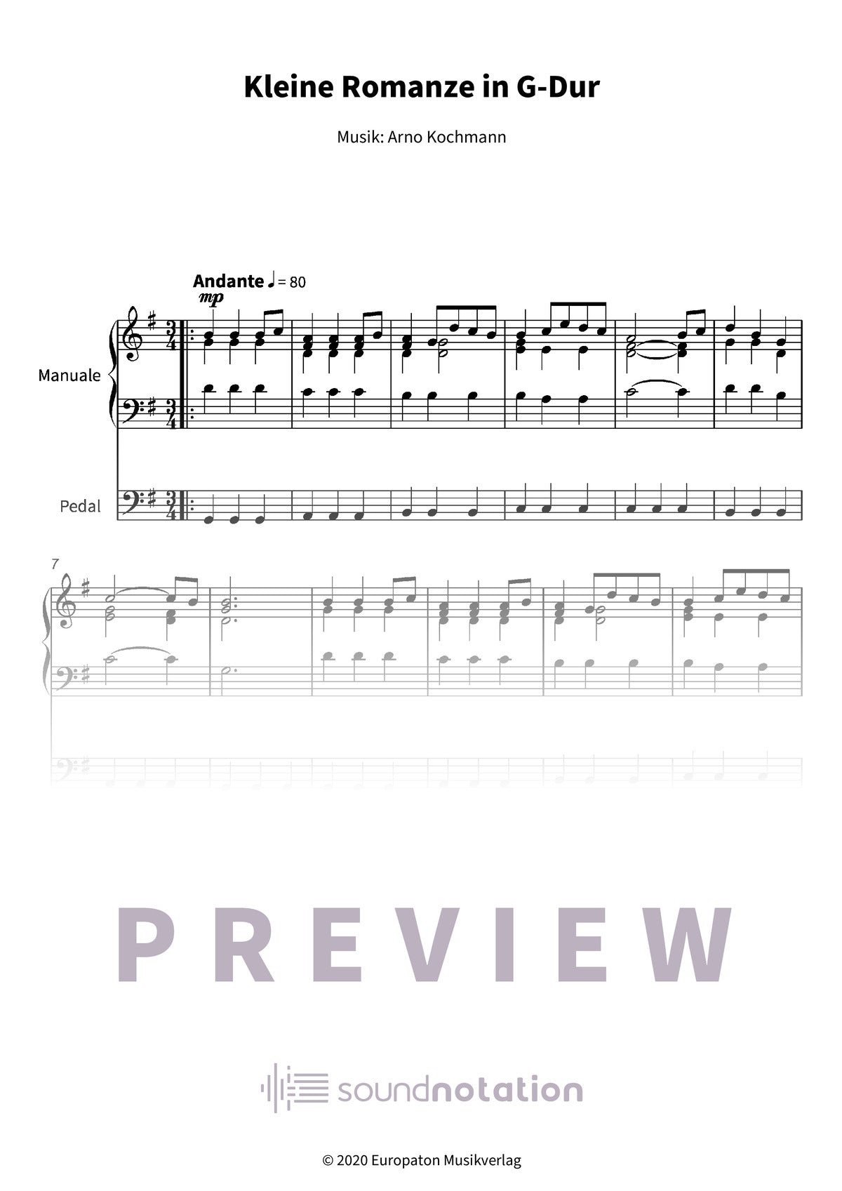 Kleine Romanze in G-Dur - Preview Page 1