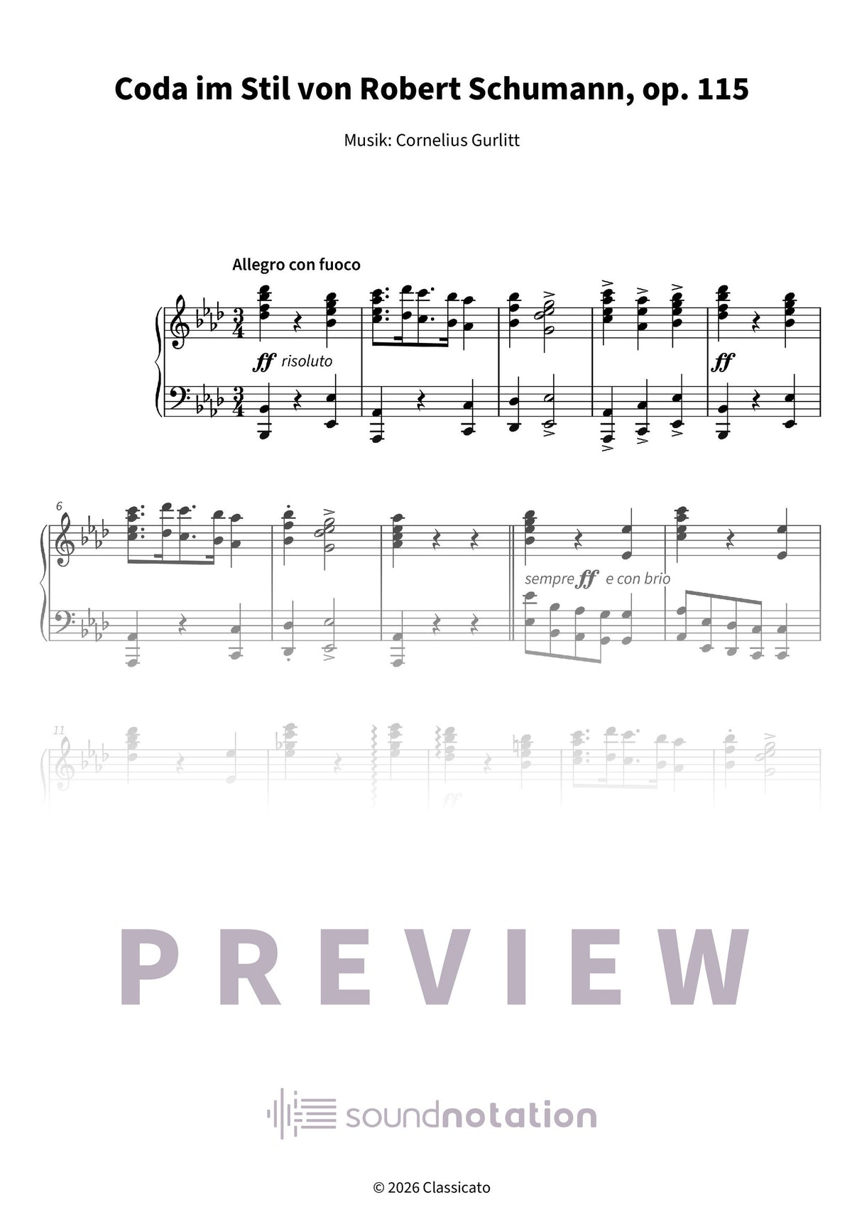 Coda im Schumann-Stil über „Ach du lieber Augustin“ - Preview Page 1