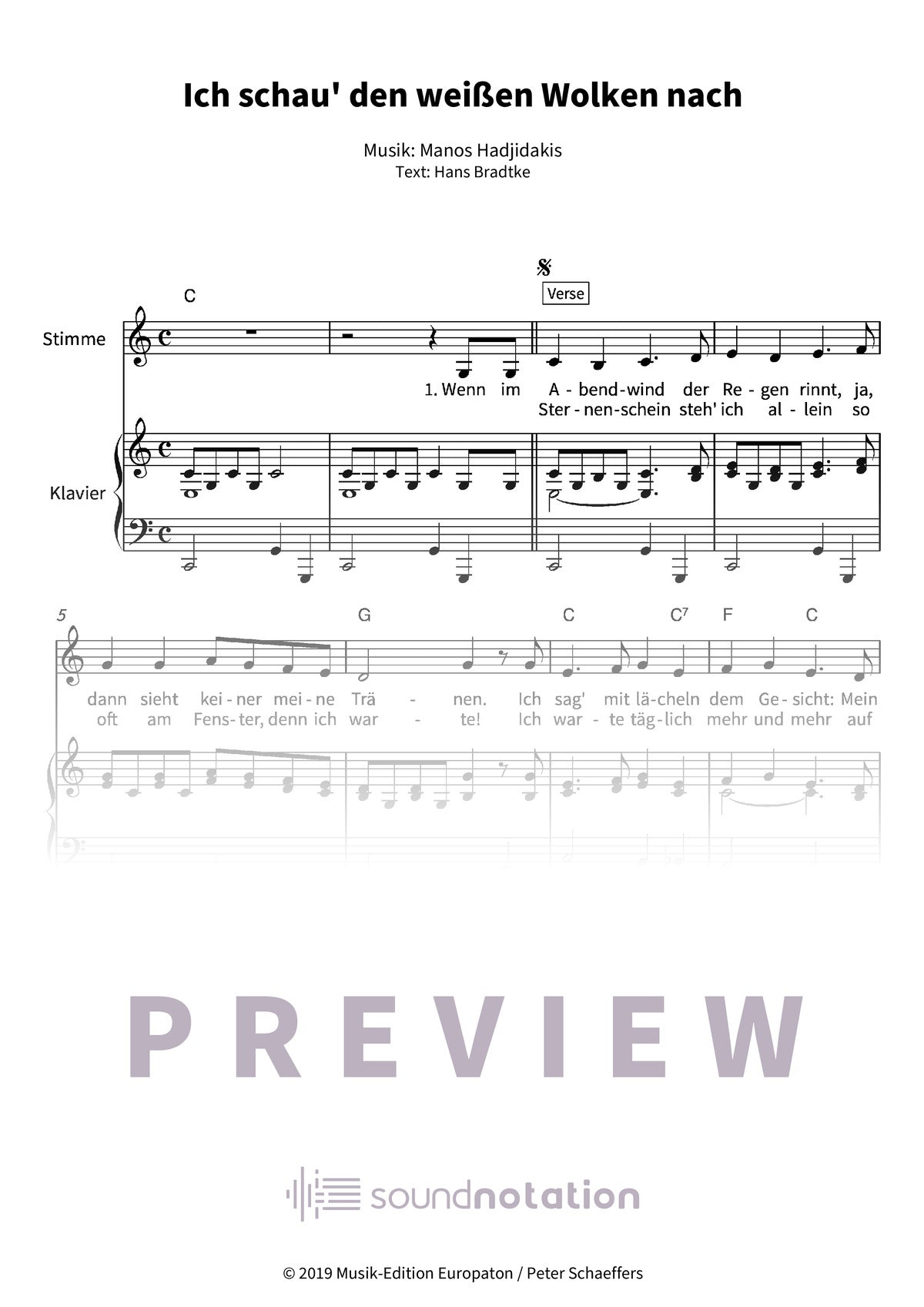 Ich schau' den weißen Wolken nach - Preview Page 1