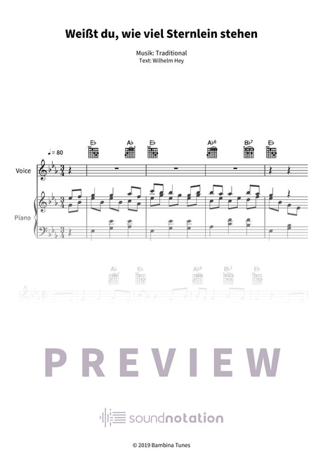 Weißt du, wie viel Sternlein stehen - Preview Page 1