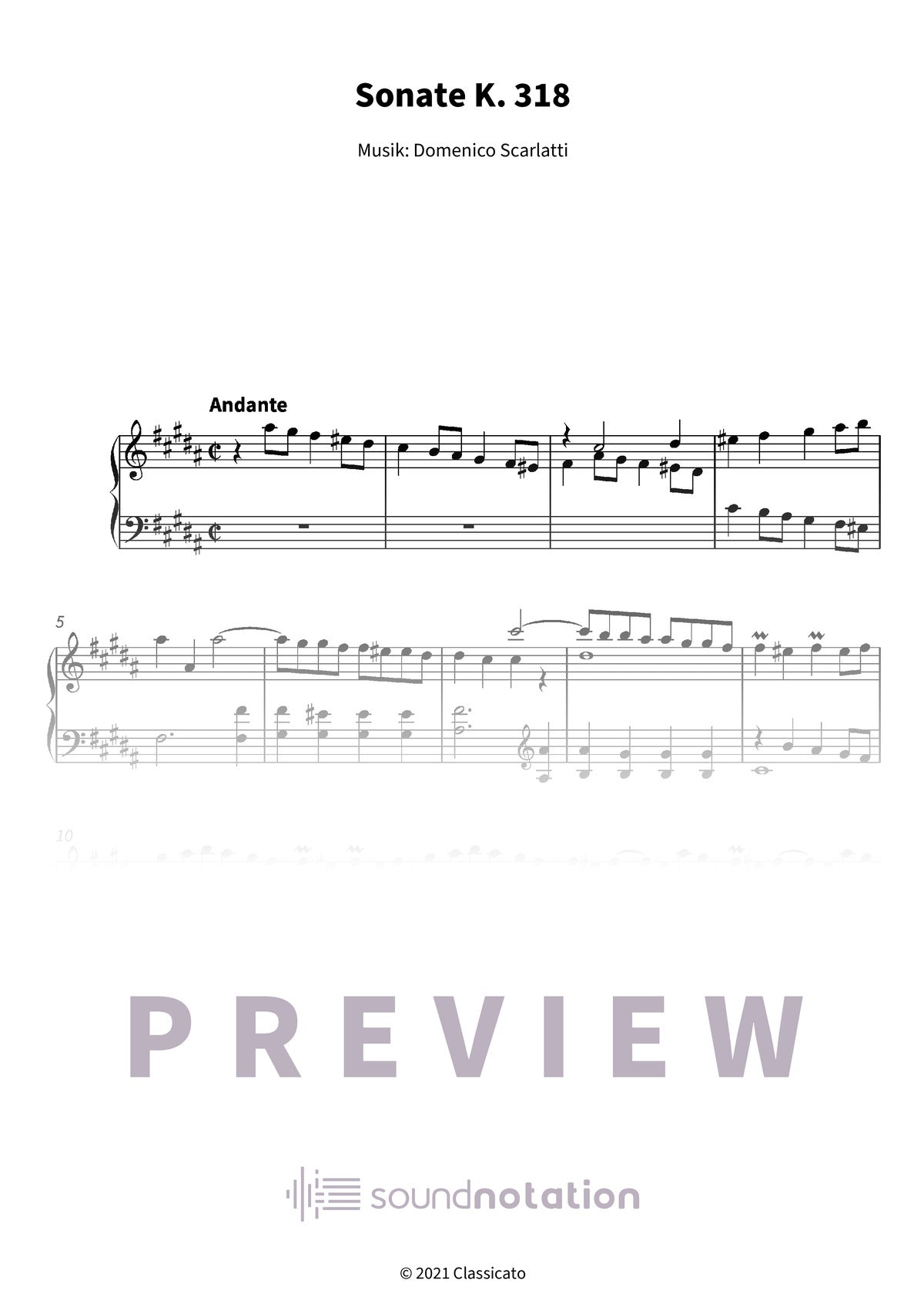 Sonate K. 318 - Preview Page 1