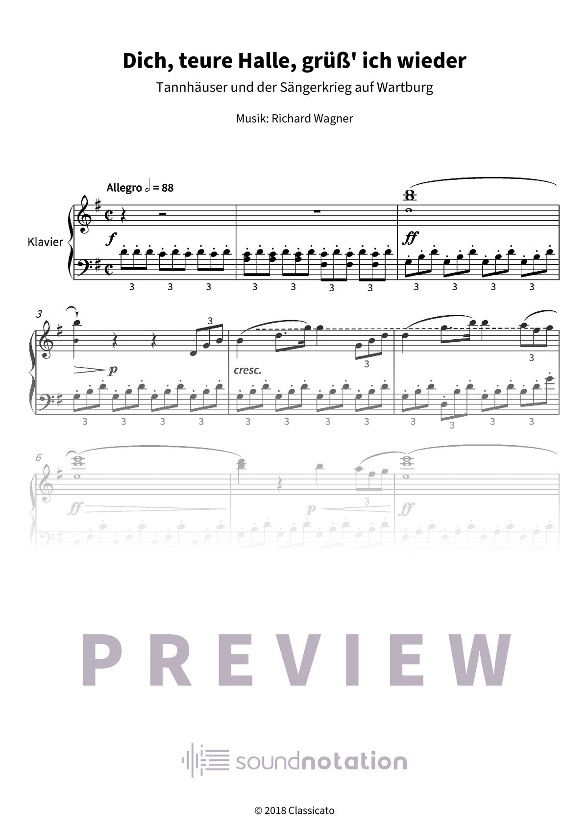 Dich, teure Halle, grüß' ich wieder - Preview Page 1