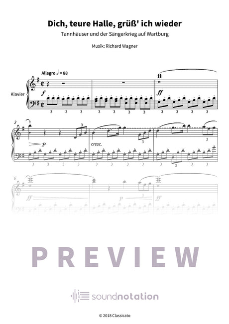 Dich, teure Halle, grüß' ich wieder - Preview Page 1