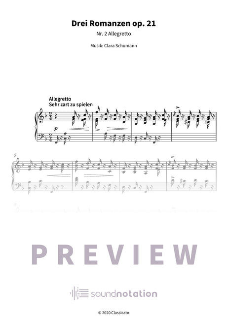 Drei Romanzen op. 21 - Preview Page 1