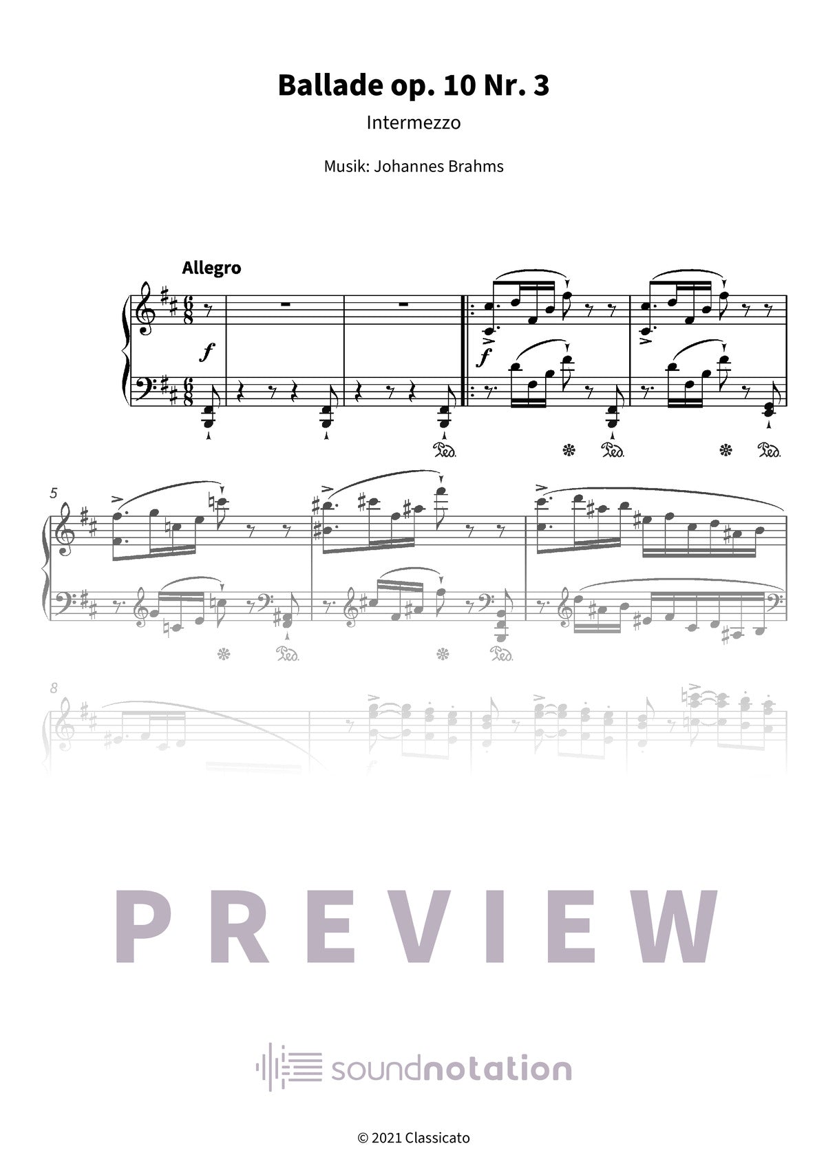 Ballade op. 10 Nr. 3 - Preview Page 1