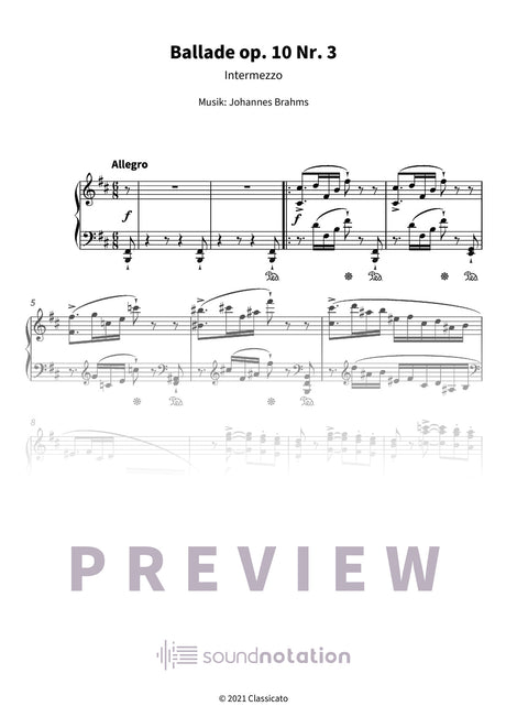 Ballade op. 10 Nr. 3 - Preview Page 1
