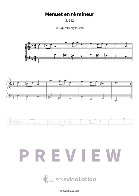 Menuet en ré mineur - Preview Page 1