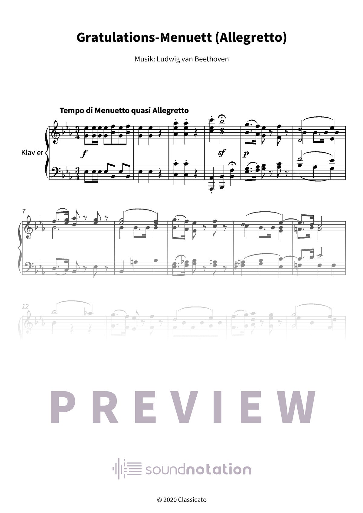 Gratulations-Menuett (Allegretto) - Preview Page 1
