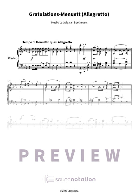 Gratulations-Menuett (Allegretto) - Preview Page 1
