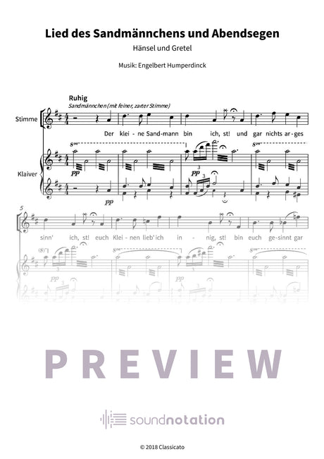 Lied des Sandmännchens und Abendsegen - Preview Page 1