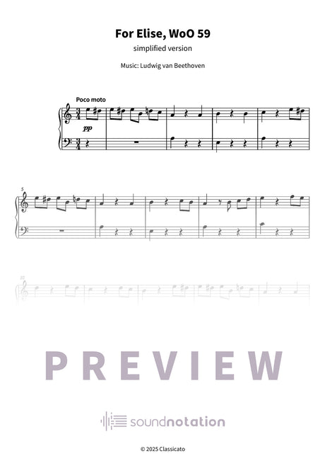 For Elise, WoO 59 - Preview Page 1
