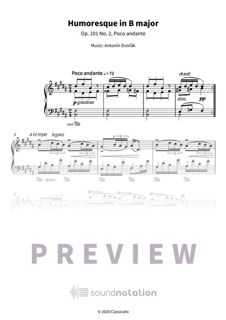 Humoresque in B major - Preview Page 1