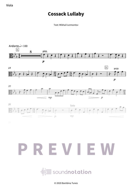 Cossack Lullaby - Preview Page 1